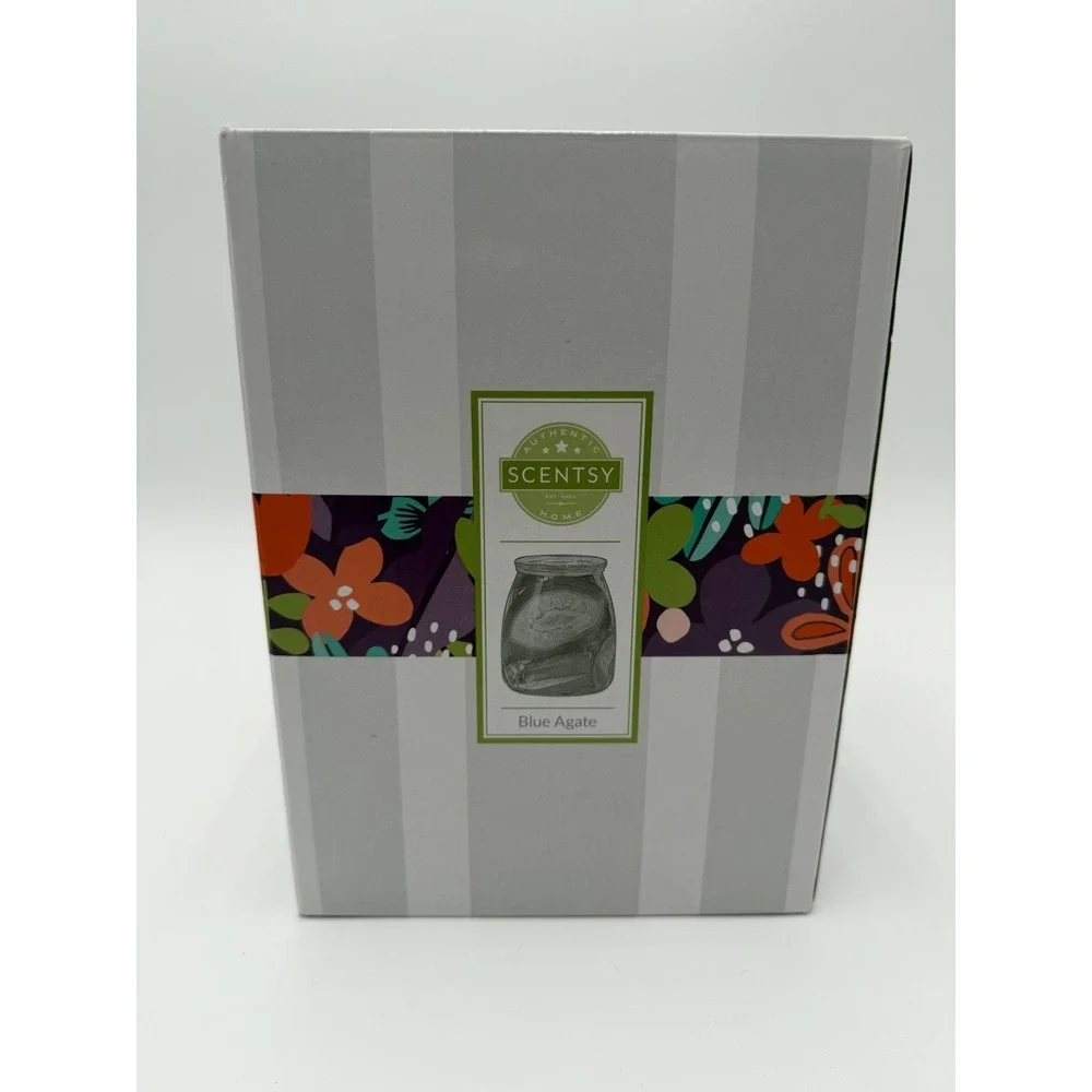 Scentsy‎ Blue Agate Full Size Wax Scent Warmer Zen Stone Slice Bulb Retired Nib
